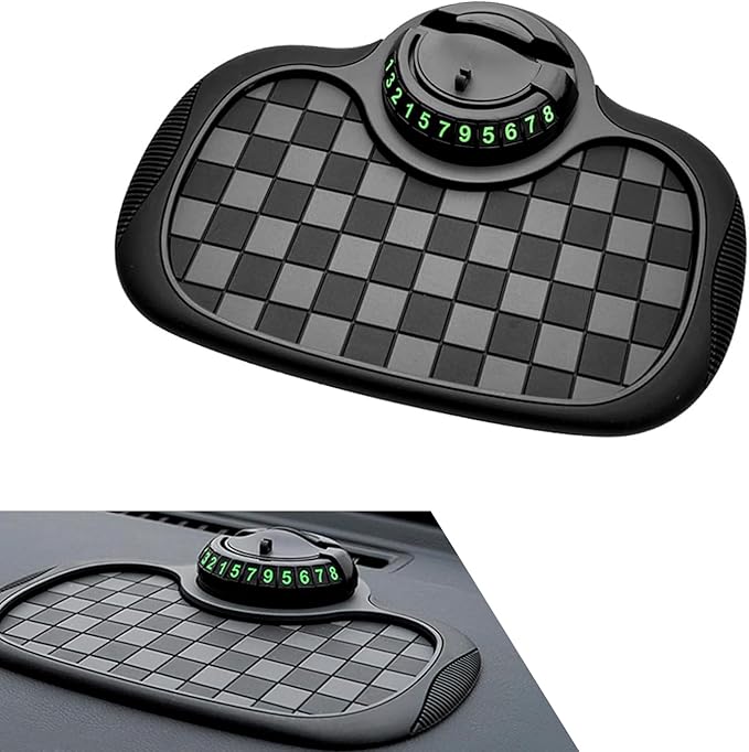 1 PC Car Anti-slip Mat, Multifunctional Dashboard Phone Holder, Dashboard Organizer Pad with Hidden Parking Number, Universal