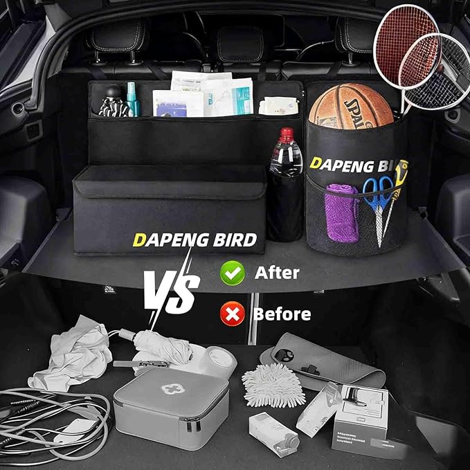 Deluxe Car Trunk Organizer For SUV, Backseat Hanging Large Storage With Collapsible And Multiple Pockets For Storage Car Trunk S