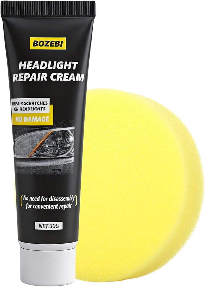 Headlight Restoration Kit - Restores Yellow, Cloudy & Scratched Car Headlights with Polishing Sponge, Car Headlight Repair Ki