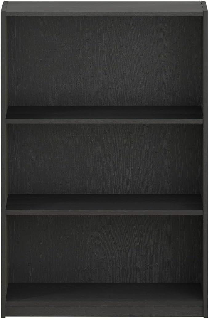 Furinno Jaya Book Shelf, 3-Tier Bookshelf, Bookcase with Adjustable Shelves, 9.5 x 24.5 x 40.3, for Living Room, Bedroom, Hom