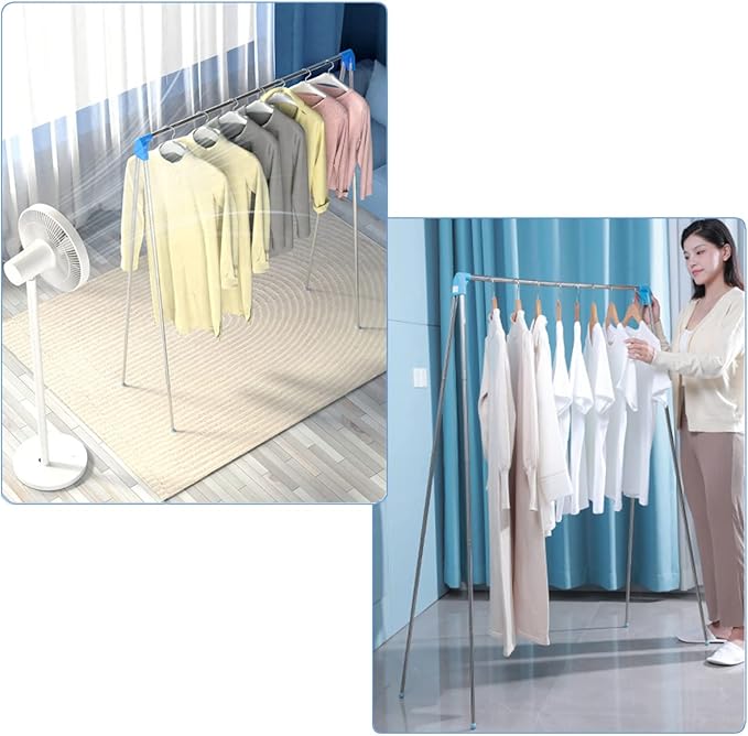 Portable Garment Rack, Folding Clothes Rack, Collapsible Clothing Rack for Dance, Travel, Camping, Laundry, Indoor, Outdoor, 