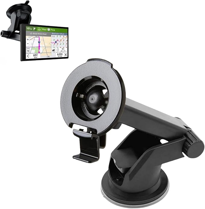 Suction Cup Bracket for Garmin GPS Mount, 17mm Universal Ball Head with Adjustable Telescopic Arm GPS Holder for Car Dashboard Compatible with Garmin Navi Serie 3.5-7 inches Sat Nav