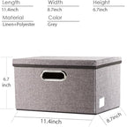 PRANDOM Storage Bins with Lids [3-Pack] Linen Fabric Foldable Storage Boxes Organizer Containers Baskets Cube with Cover for 