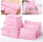 6 Set Travel Packing Cubes for Luggage – Laundry Pouch Organizer Bags, Lightweight Storage Pouches for Clothes, Shoes, and To