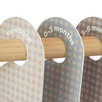 3 Sprouts Baby Closet Dividers 8-Piece Set Newborn to 2T - Double-Sided Organizer for Nursery Clothing Storage - Gingham