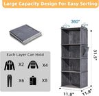 2 Packs Hanging Closet Organizer, 4-Shelf Closet Organizers and Storage with Side Pockets, Collapsible Hanging Shelves for Cl