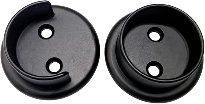 QCAA Heavy Duty Solid Metal Closet Rod Socket Set, 1-3/8'', Matte Black, 1 Pair, Made In Taiwan