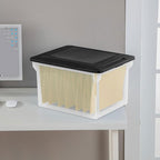 Sterilite File Box, Stackable Storage Bin with Lid, Organize Receipts, Bills, Taxes and Papers in the Home, Office, Clear Bas