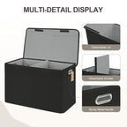 Large Toy Storage Box with Lid, Collapsible Toys Storage Organizer Bins with Dividers and Handles, Storage Chest Bin for Kids