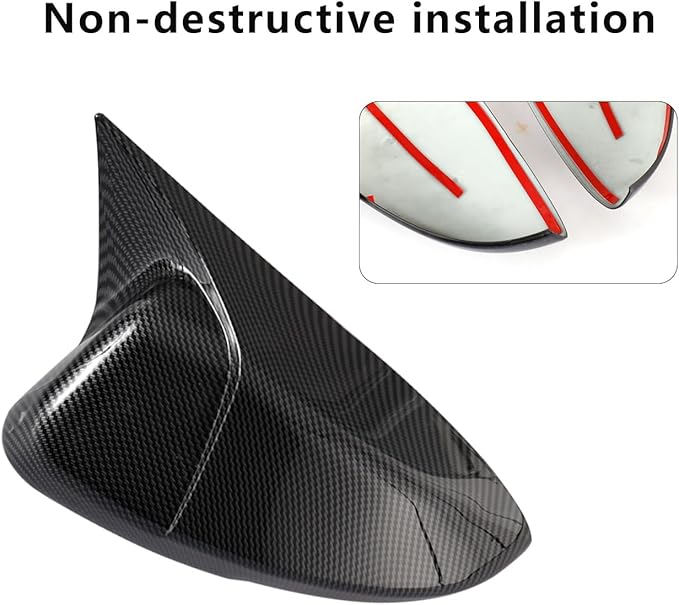 YINGTUU for Honda Accord 10th Gen 2018 2019 2020 2021 2022 2023 2024 2025 Car Ox Horn Side Rearview Mirror Cover Wing Mirror Protect Stickers Exterior Accessories Decals Carbon Fiber Pattern
