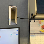 Ampper Glass Clip On Security Mirror, Flexible Convex Cubicle Mirror for Personal Safety and Security Desk Rear View Monitors or Anywhere (6.69" x 2.95", Rectangle)