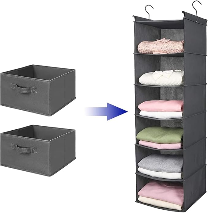 MAX Houser Hanging Shelf Closet Storage Organizer Removable Drawers ，Hanging Storage Organizer Hanging Sweater 2 Sock Underwe