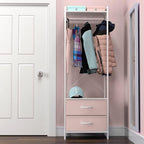 Sorbus Premium Cothing Rack with Drawers - Heavy Duty Wardrobe Closet with Metal Frame & Wooden Top - 70Inch Tall Garment Rac