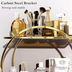 Perfume Organizer for Dresser, 2 Tier Bathroom Counter Organizers and Storage, Gold Makeup Organizer for Vanity, Bathroom Acc