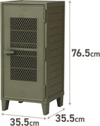 Tenma Locker-Shaped Storage Box with Mesh Doors That Can Be Assembled, Fitzpeg Cabinet, Mesh, Retro, Cute, Vertical Storage, 