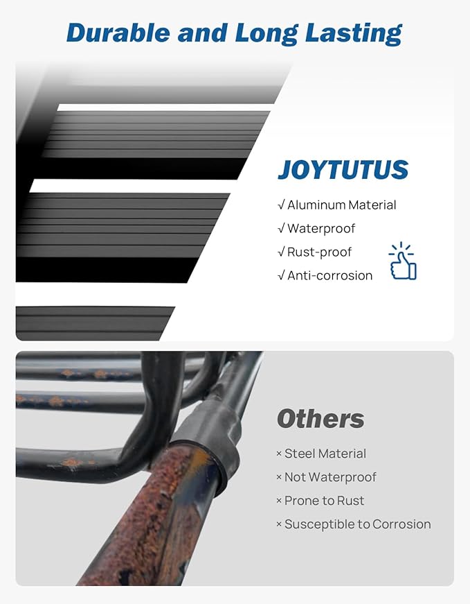 JOYTUTUS Rust-Resistant Aluminum Roof Cargo Basket, 47" x 40" x 8", Lightweight Roof Rack Carrier, Universal Roof Cargo Basket with 150 lbs Load Capacity, Fits SUVs, Trucks, and Cars, Black