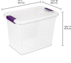 Sterilite 12-Pack 27 Quart ClearView Latch Box, Stackable Organizer Bins with Latching Lids - Clear Plastic Organization Cont