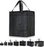 NZ home Insulated Bags for Food Delivery (Medium) Grocery Shopping Cooler Bag, Pizza Delivery, Hot & Cold Catering Tote, Reusable, Foldable & Heavy Duty (Black)