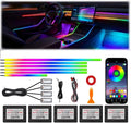 Acrylic Interior Car Ambient Lighting, Interior RGB LED Strip Kit with Music Sync Mode, 55 Inch Length Suitable for Pickup, Trucks, SUV and Large Vehicles (10 in 1)