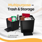 Car Trash Can with Stability Wings – Leakproof Portable Garbage Bin for Fabric & Rubber Mats – Compact Durable Plastic Auto Organizer for Cars, SUVs, Trucks (Black, Small)