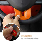 Linskip Steering Wheel Trim Compatible with Dodge Durango/Dart/Challenger/Charger 2009-2014 & Journey 2013-2023, Durango Steering Wheel Cover, Durango Interior Accessories 3Pcs(Orange)