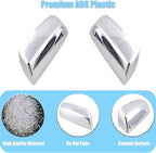 AUCERAMIC Chrome Top Half Mirror Cover Caps Fit for 2014-2018 Chevy Silverado 1500 2500HD 3500HD GMC Sierra 1500 2500HD 3500HD