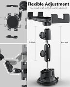 Heavy Duty Car Tablet Mount Holder - [Metal Arm] Dashboard Windshield Suction Cup Tablet Holder for Truck/Car Mount, for 4.7-13" Tablets Like iPad Pro Air, Mini, Galaxy Tab, Z Fold, Fire HD, iPhone