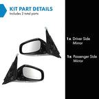 TRQ 2 Piece Driver and Passenger Side Mirror Assembly Set Electric Adjustment Heated Memory Black Compatible with 2009-2013 I
