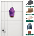 2-in-1 Foldable Over Door Hat Rack Organizer for Baseball Caps, Rotating Metal Hooks, Space-Saving Portable Storage for Hats 