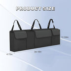 Car Trunk Organizer, Waterproof Backseat Hanging Large Storage with Adjustable Straps, Collapsible Cargo Bag with 4 Pockets,