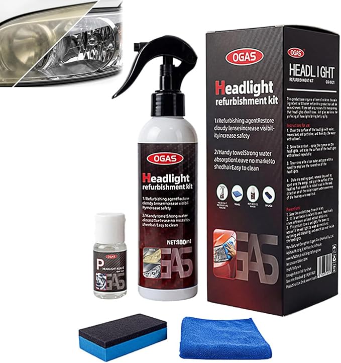 Professional Car Headlight Restoration Kit, Cleaning and Polishing Spray, Multifunctional Headlight Oxidation Remover, for Ve