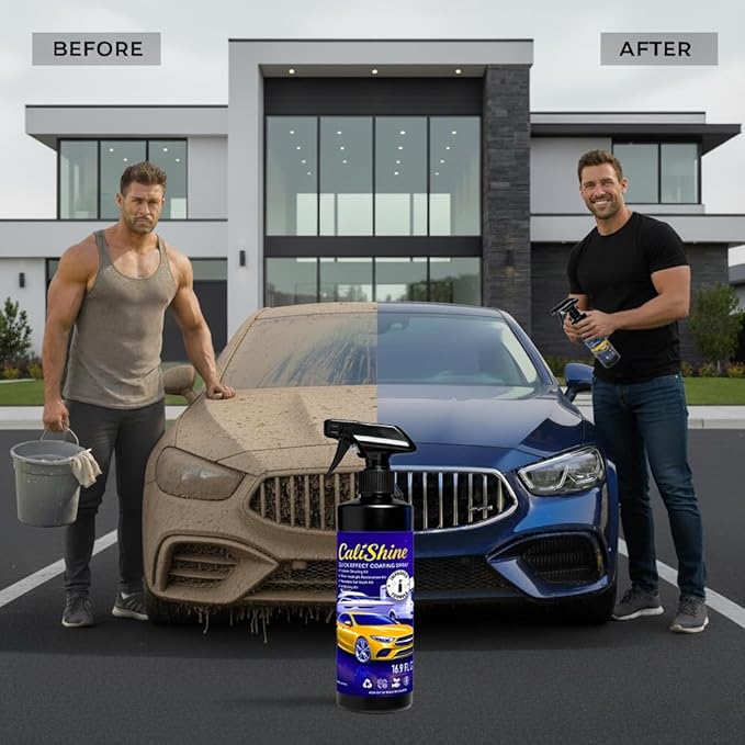 CaliShine Quick Effect Coating Spray - 16.9 fl oz Waterless Ceramic Car Wax Coat - Detail Polish & Cleaner for Cars Boat Body