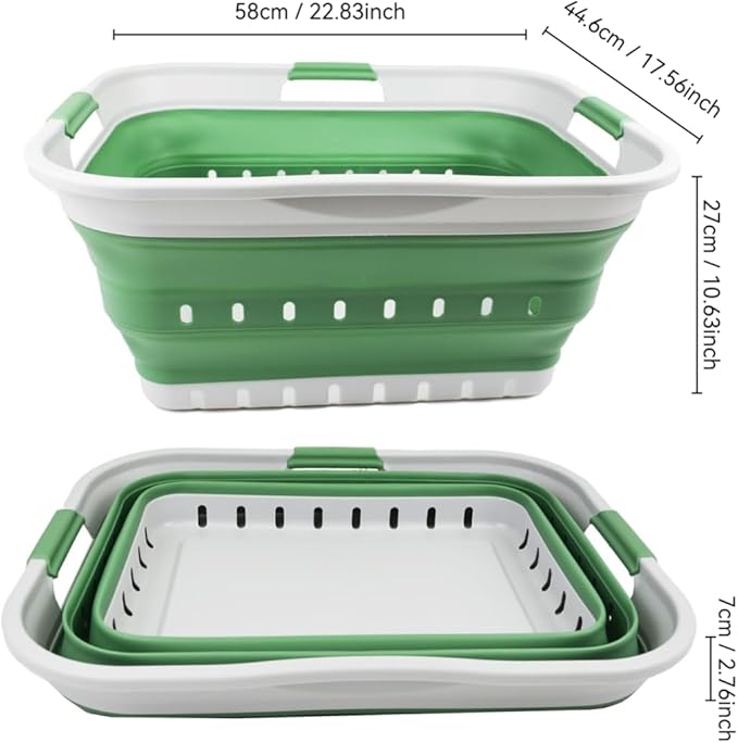 SAMMART 42L (11 gallon) Collapsible Plastic Laundry Basket - Foldable Pop Up Storage Container/Organizer - Portable Basket - 