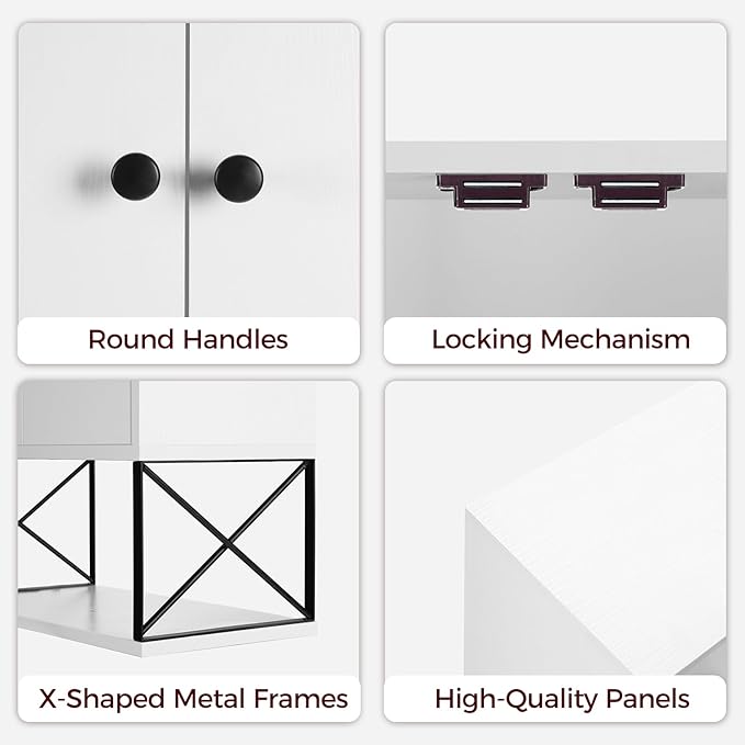 MAHANCRIS Bathroom Wall Cabinet with 2 Door and Adjustable Shelf, Farmhouse Medicine Cabinet with Towel Rack, 3-Tier Wall Mou