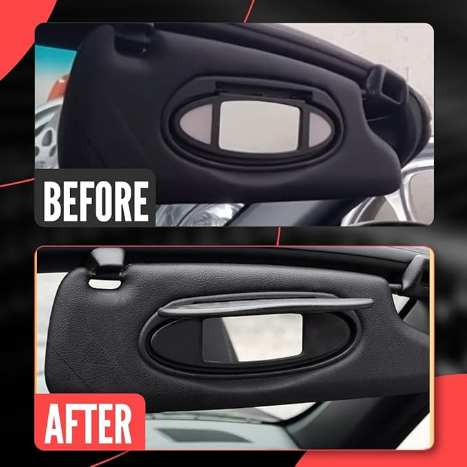 2Pcs Sun Visor Mirror Cover Replacement,Driver/Passenger Side Sunvisor Vanity Mirror Lid Caps Cover for Porsche 996/997-911 986/987 for Boxster for Cayman 1996-2010