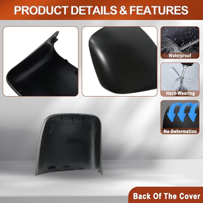 Rearview Mirror Cover, Car Rearview Side Mirror Caps, Compatible with Ford Transit Connect 2014-2018, 1 pc (Left)