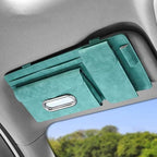 Multifunctional Car Visor Organizer (Suede leather - Blue)