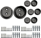 QCAA Premium Solid Brass Closet Pole Socket Set, Heavy Duty, 1-1/2 inch, with Stainless Screws, Oil_Rubbed Bronze, 4 Pairs, M