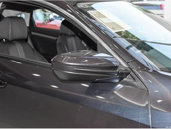 Black Right Mirror Cap Cover For Honda Civic 2016 2017 2018 2019 2020 2021 Rearview Mirror Cap Replacement (Black Right Side)