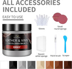 Leather Recoloring Balm with 100ml Mink Oil, Gray Leather Repair Kit and Scratch Remover for Furniture, Car Seats, Sofas, Dye