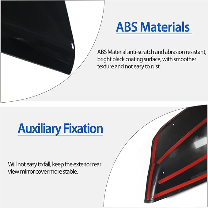 Door Rear View Mirror Cover Cap Compatible with Chevrolet Corvette C8 2020-2026, ABS Side View Mirror Cover, Auto Door Rearview Mirror Protective Trim Cap 2Pcs (Bright Black)