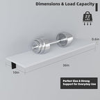 Floating Shelf Board for Wall 5/8" – No Brackets – 36" L x 10" W x 0.6" T White Melamine Wood Floating Shelves for Bathroom, 