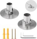 Shower Curtain Rod Bracket, 2Pcs Different Sizes Titanium Steel Shower Curtain Rod Single Swivel Flange Curtain Rod Wall-Moun