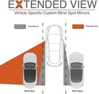 Blind Spot Mirrors - Compatible with Tesla Model 3 - Extended View - Custom Contoured - Convex - Black - Set of 2-2 Piece Set (Left & Right)