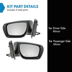 TRQ 2 Piece Driver and Passenger Side Mirror Assembly Set Electric Adjustment Heated No Memory Black Compatible with 2007-201