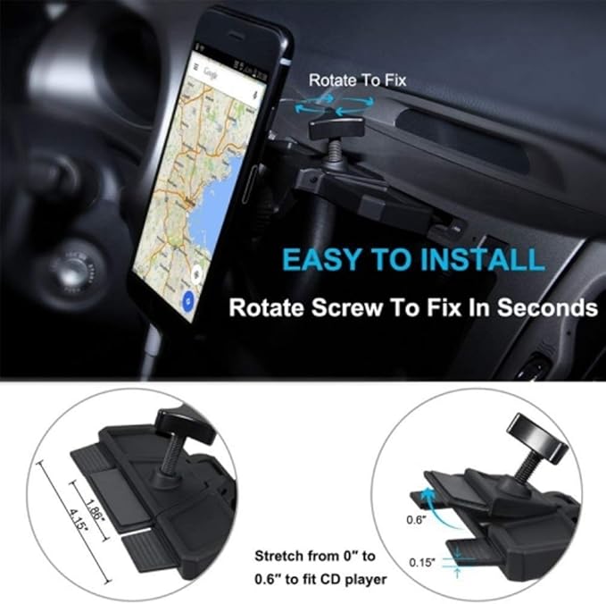 CD Slot Car Mount for Compatible with Samsung Galaxy S24/S23/S22/S21/S20/FE/Plus/Ultra Phones - Magnetic Holder Swivel Dock Strong Grip CD Player Slot