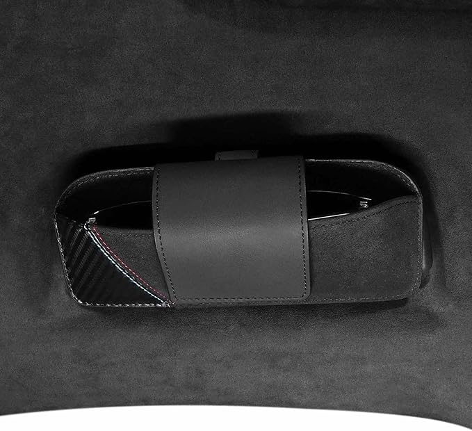 Betterhumz Sunglasses Organizer Box Car Sun Visor Compatible with BMW F20 F22 F23 F30 F34 F32 118i M235i M135i 114d 218i M240i Eyeglasses Holder Storage Case for Alcantara Accessories (carbon leather)