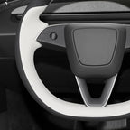 MEWANT DIY Stitching Real Leather Steering Wheel Cover Wrap for Tesla Model 3 Highland 2023-2025/Model Y 2025 Highland for Tesla Model 3/Model Y Accessories(3D Style)