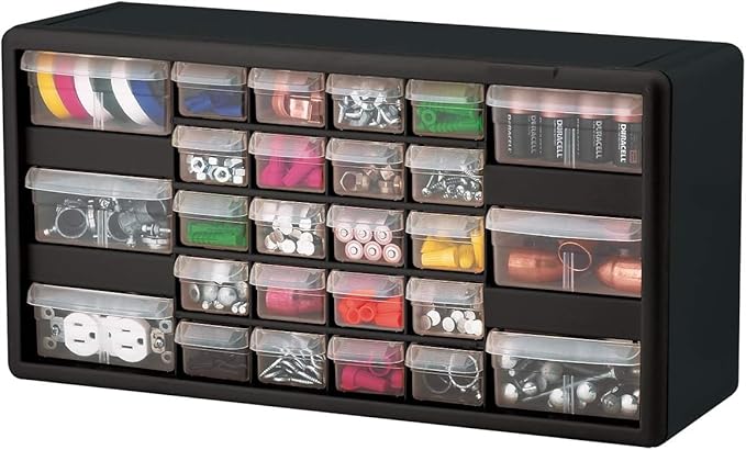 Akro-Mils 26-Drawer Plastic Drawer Storage Cabinet for Garage Organization, Bead Organizer, Building Bricks Storage, Teacher 