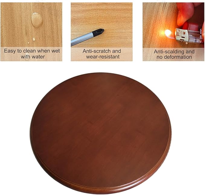Wooden Dining Table Turntable, 35.4" Round Lazy Susan Turntable Silent Smooth, Easy to Clean for Dining Table Kitchen (90cm/3